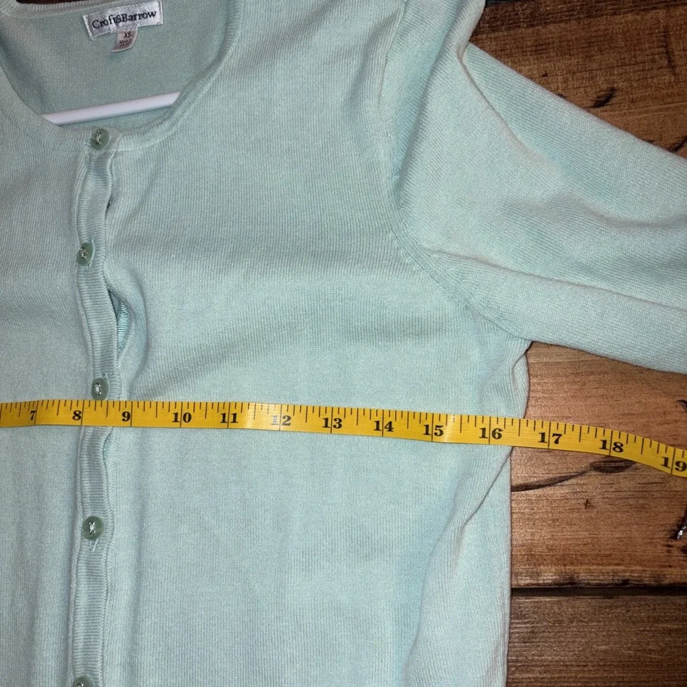 Women's Cotton XS Grannycore Pastel Button Cropped Sleeve Cardigan Shirt